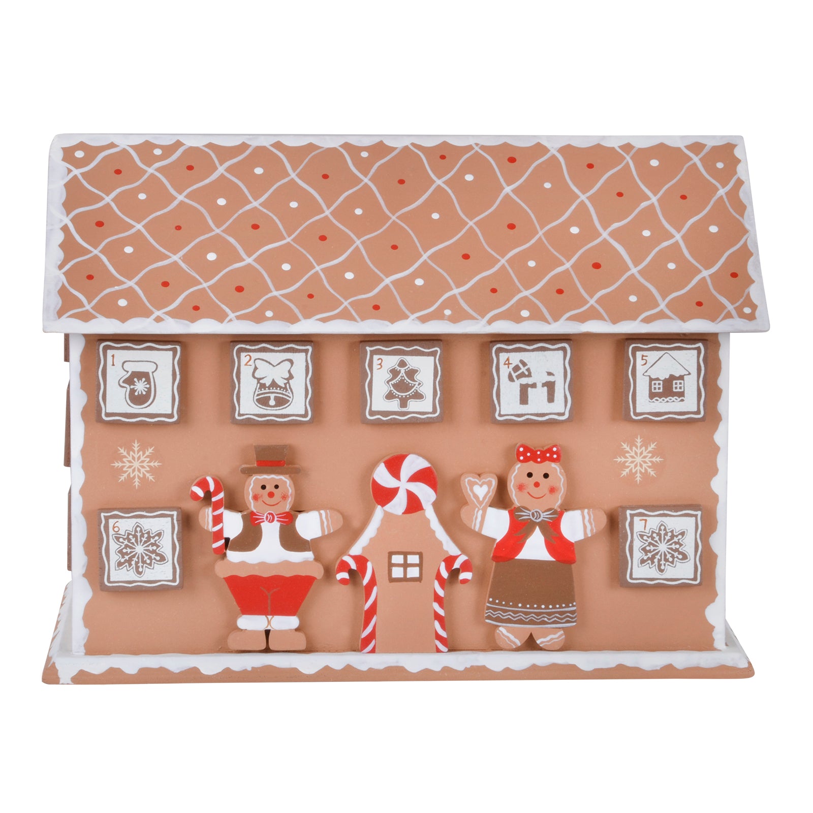 Mr Crimbo Novelty Gingerbread House Wooden Advent Calendar - MrCrimbo.co.uk -XS4506 - -advent